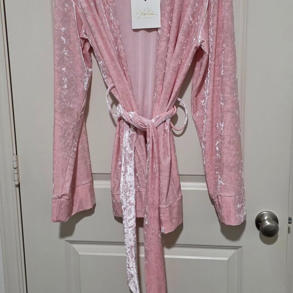 Pink Velvet Baby Boxer Robe (Robe Only) in Strawberry Ice Cream - Picture 2 of 9